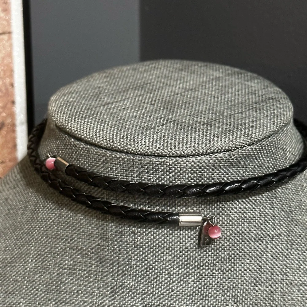 Rachel Agate Beaded Leather Chocker - Picture 4 of 4